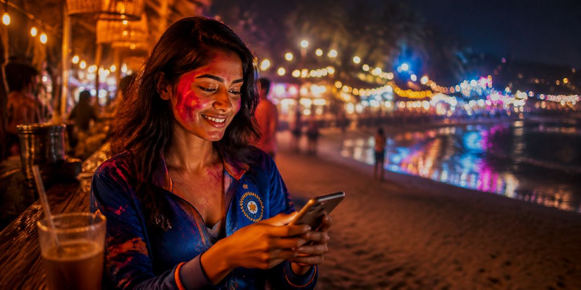 Players celebrating cricket betting season in India with festivities